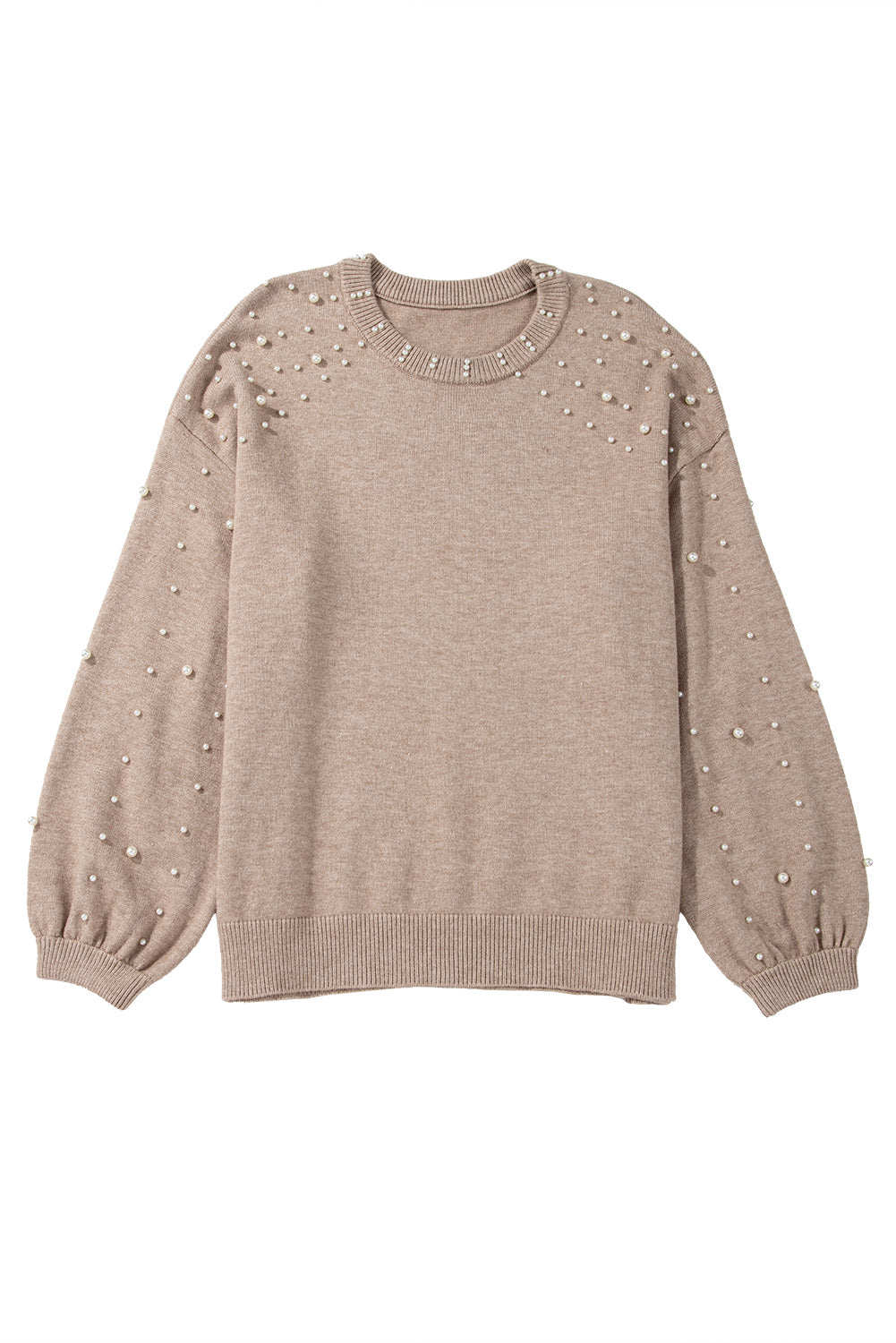 Smoke Gray Plus Size Pearl Pullover Sweater