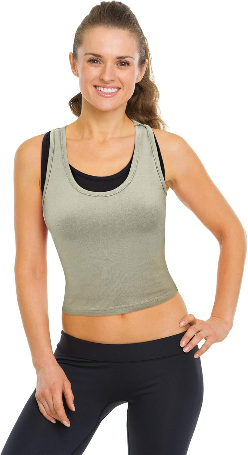 3 Pieces Crop Tops for Women, Workout Tops Basic Cropped Tank Tops Sleeveless Racerback Sports Gym Crop Tank for Teen Girls