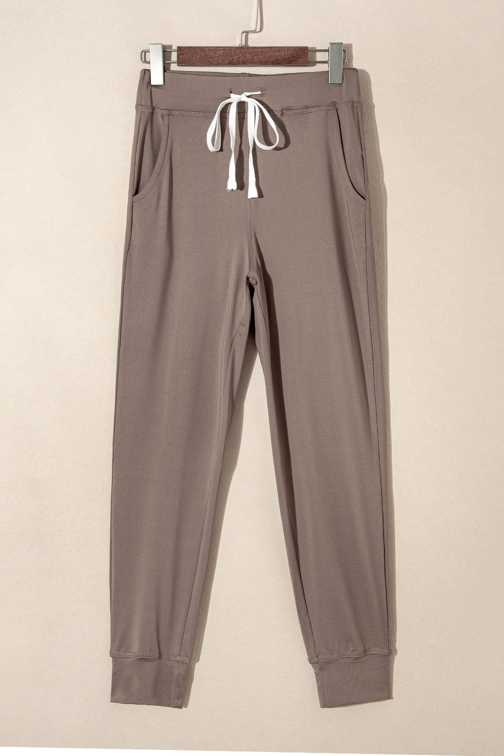 Gray Drawstring Waist Pocketed Joggers